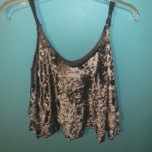 Green velvet boutique flowy top